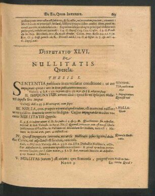 Disputatio XLVI. De Nullitatis Querela.