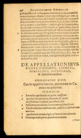 De Appellationibus, Reductionibus, Compulsorialibus, Attentatis, & Inhibitionibus.