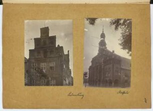 Wohnhaus, Lüneburg. Rathaus, Lüneburg: Ansichten (aus: Skizzen- und Fotoalbum 9)