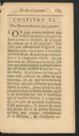 Chapitre XI. Du Devoir de ceux qui iurent.