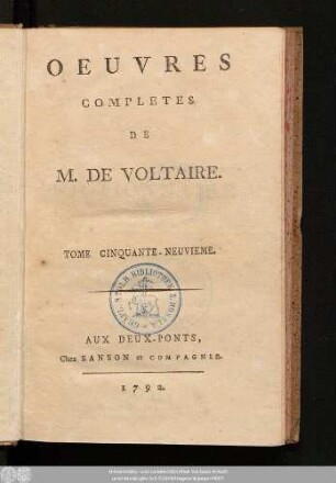 Tome Cinquante-Neuvieme = Dictionnaire Philosophique, Tome VIII.: Oeuvres Completes De M. De Voltaire