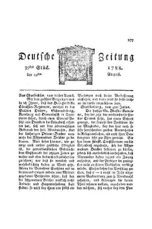Aus Chursachsen, vom 20sten August