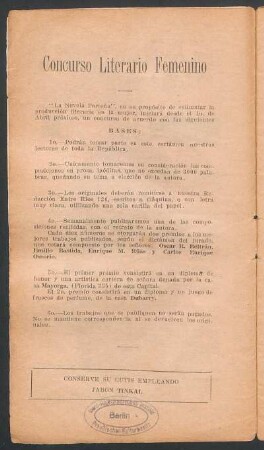 Concurso Literario Femenino
