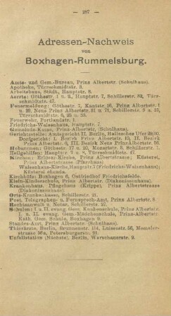 Adressen-Nachweis von Boxhagen-Rummelsburg