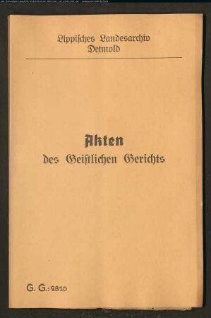Amts Chirurgus Büllinger zu Oerlinghausen gegen den Pastor von Cölln in Oerlinghausen, wegen einer Beschwerde über ärztliche Verrichtungen