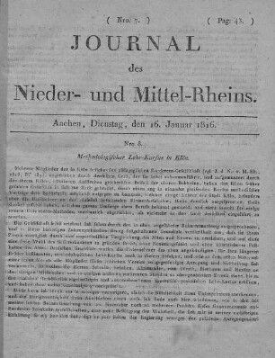 Journal des Nieder- und Mittel-Rheins