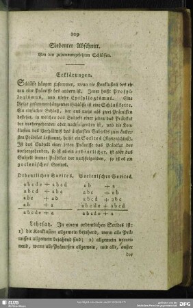 Siebenter Abschnitt. Von den zusammengesetzten Schlüssen
