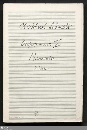 Memento 2 - Mus.15446-G-503 : Sprechstimme, V (4), Coro, orch