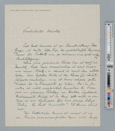 Brief an Johannes Brahms