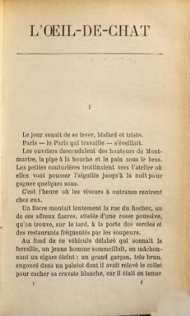 L' oeil-de-chat, I