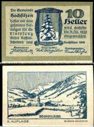 Hochfilzen, Tirol 10 Heller