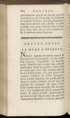Lettre CXXXI. - Lettre CXXXIV.