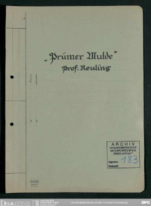 Erforschung der Prümer Mulde