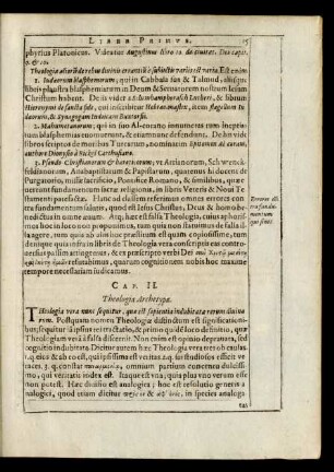 Cap. II. Theologia Archetypa.