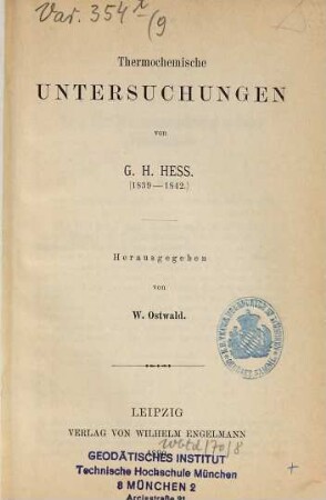Thermochemische Untersuchungen : 1839 - 1842