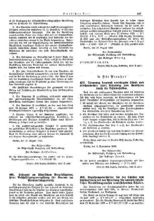 Erziehungsbeihilfen für die Schüler und Schülerinnen der der Abteilung für landwirtschaftliches Ausbildungswesen unterstehenden Schulen : [Erziehung] ; [Für Preußen] ; [Amtliche Erlasse] ; [Amtlicher Teil]