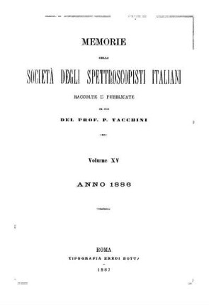 15: Memorie della Società degli Spettroscopisti Italiani