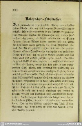 Rohrzucker-Fabrikation