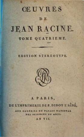 Oeuvres de Jean Racine, 4