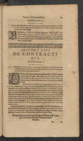 Secunda Pars, De Contractibus.