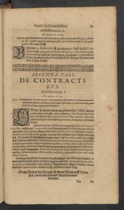 Secunda Pars, De Contractibus.