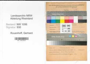 Entnazifizierung Gerhard Rouenhoff , geb. 20.10.1901 ()