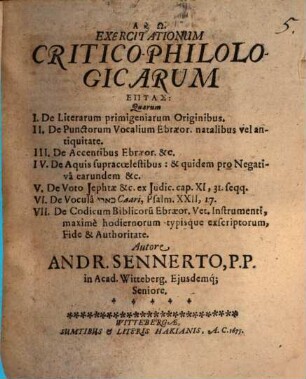 Exercitationum critico-philologicarum heptas