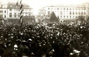 Rückkehr der Leibgrenadiere. Ankunft am Marktplatz