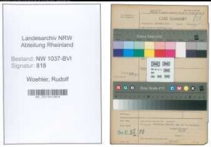 Entnazifizierung Rudolf Woehler , geb. 16.11.1901 (Angestellter)