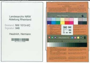 Entnazifizierung Hermann Haubrich , geb. 01.11.1919 (Kaufmann)