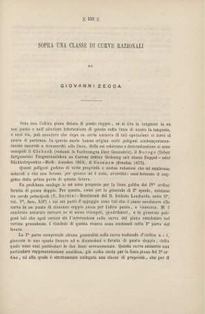 Sopra una classe di curve razionali.