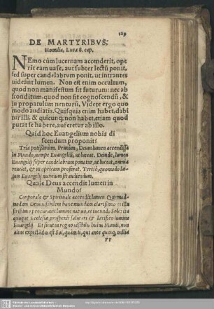 Homilia de Martyribus, Lucae 8