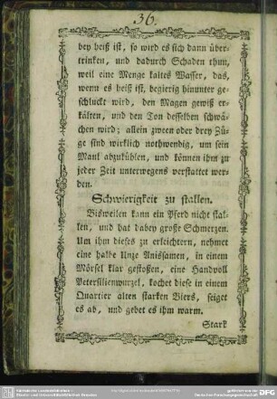 Schwierigkeit zu stallen