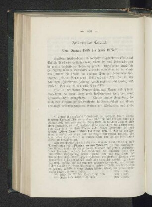Zwanzigstes Capitel. Vom Januar 1868 bis Juni 1875. *)