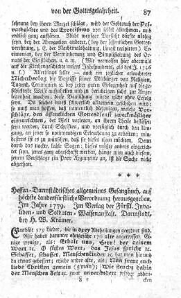 Hessen-Darmstädtisches allgemeines Gesangbuch.
