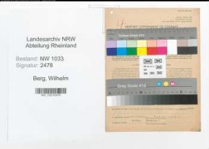 Entnazifizierung Wilhelm Vom Berg , geb. 08.11.1890 (Polizist)