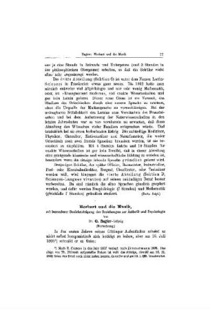 Herbart und die Musik, : mit besonderer Berücksichtigung der Beziehungen zur Ästhetik und Psychologie ; (Fortsetzung)
