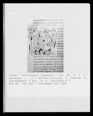 Sermones (...)? — Initiale N, Folio fol. 51 r