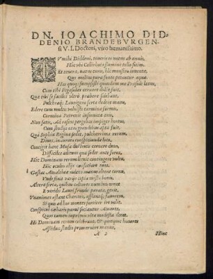 Dn. Ioachimo Diddenio Brandeburgensi V. I. Doctori, viro humanissimo.