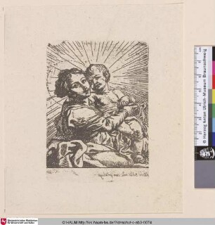 [Maria mit dem Kind auf dem Schoß, Contradruck; Virgin and Child, sitting turned left, Counterproof]