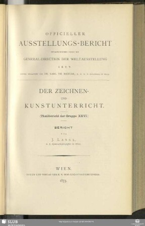 Gruppe 26, Sect. 2/3: Der Zeichnen- und Kunstunterricht : Bericht