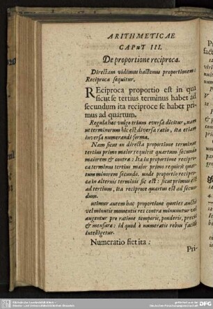 CAPUT III. De proportione reciproca.