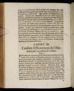 Caput II. Causam Efficientem & Objectum juris accrescendi exhibet.