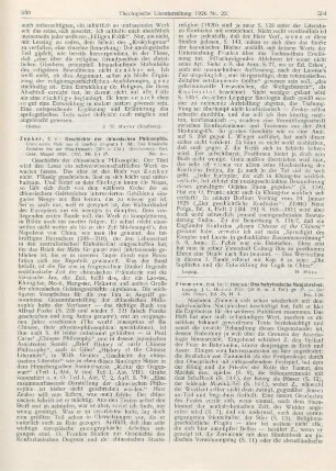 533-534 [Rezension] Zenker, Ernst Viktor, Geschichte der chinesischen Philosophie. I. Bd.: Das klassische Zeitalter bis zur Han-Dynastie (206 v. Chr.)