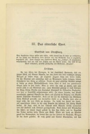 III. Das ritterliche Epos