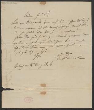 Brief an B. Schott's Söhne : 04.03.1836