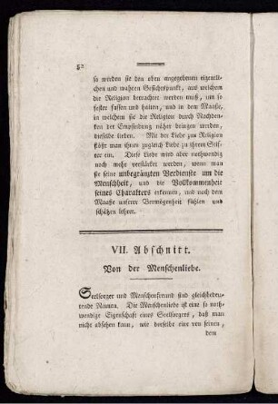 VII. Abschnitt. Von der Menschenliebe.