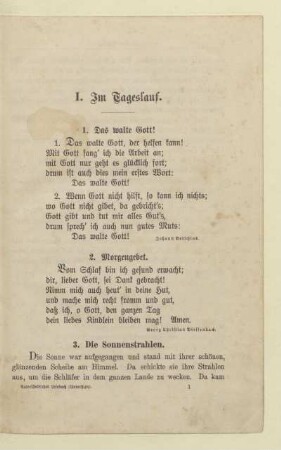 I. Im Tageslauf