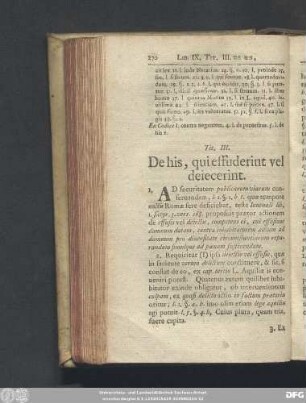 Tit. III. De his, qui effuderint vel deiecerint.