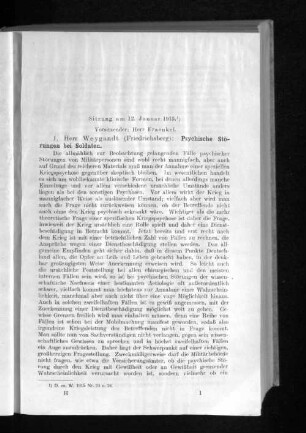 Sitzung am 12. Januar 1915.